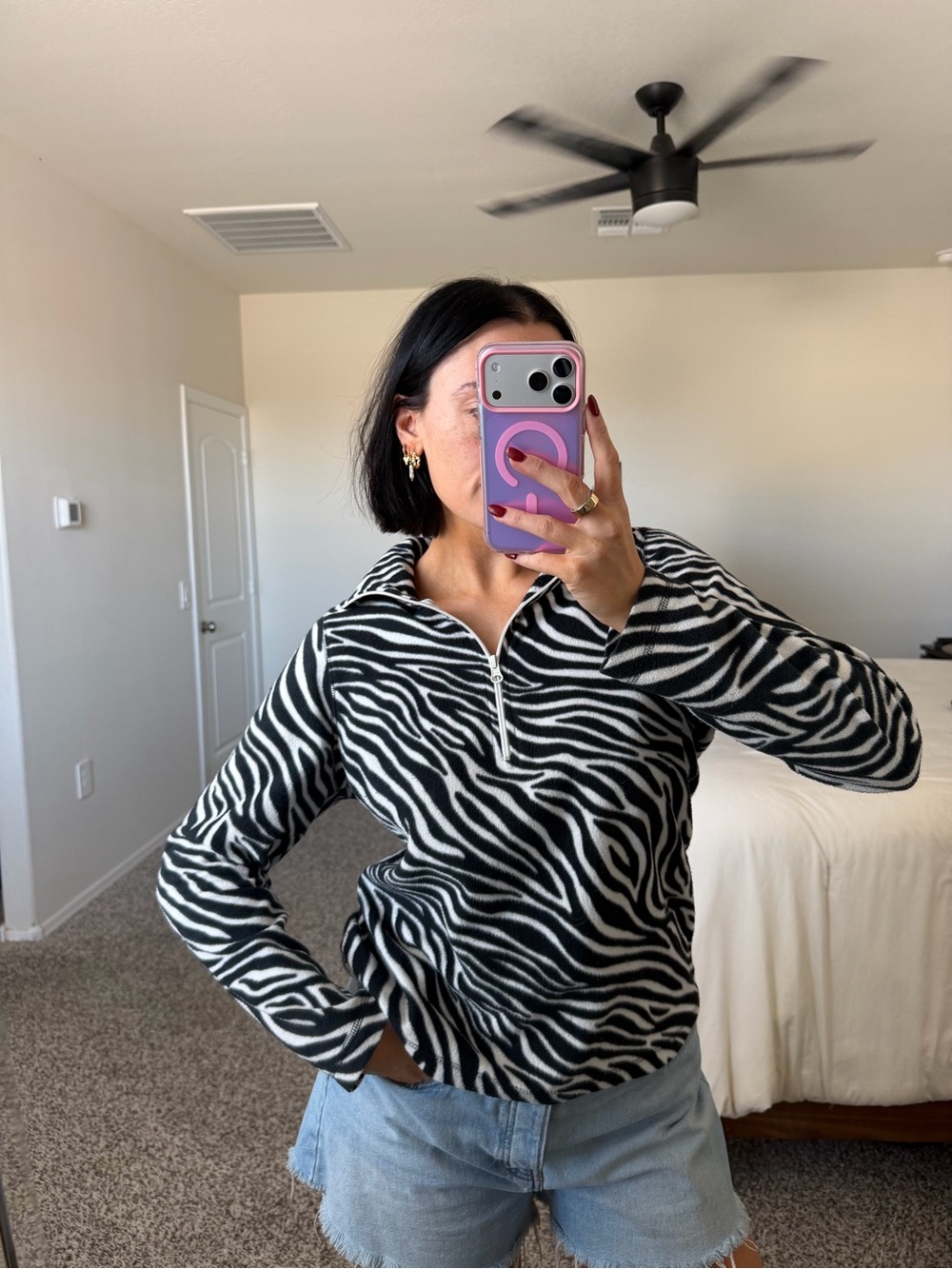 Y2K zebra fleece